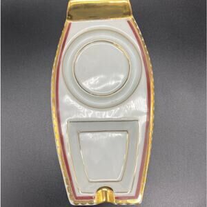 Vintage Singer Limoges Porcelain Ashtrays Made in France Red and gold accent